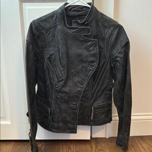 All Saints Women's Black Leather biker Jacket